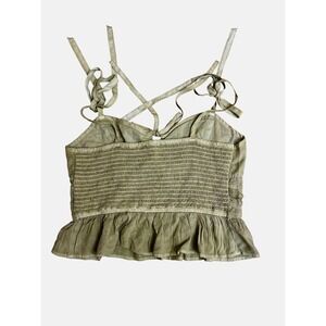 American Eagle‎ Womens XS Olive Green Corset Peplum Tank Top Casual Sleeveless